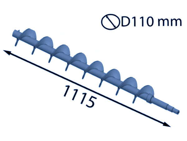 1115x110 мм Малий спіральний вал (лівосторонній) для Eschlböck ®