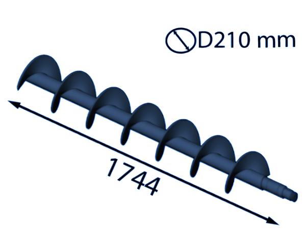 1744x210 мм Великий спіральний вал (лівосторонній) для Eschlböck ®