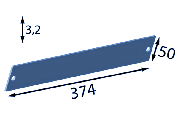 374x50x3,2 мм Зношений металевий лист для Eschlböck ®